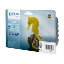 Epson Multipack T0487 noir, jaune, cyan, magenta, magenta clair, cyan clair