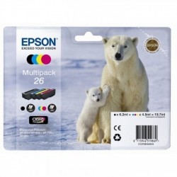 EPSON Multipack Ours polaire 26 noir, cyan, magenta, jaune